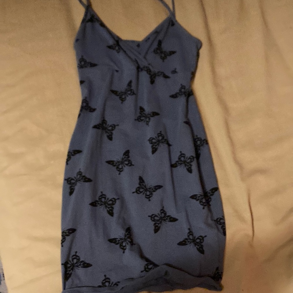 blue butterfly dress